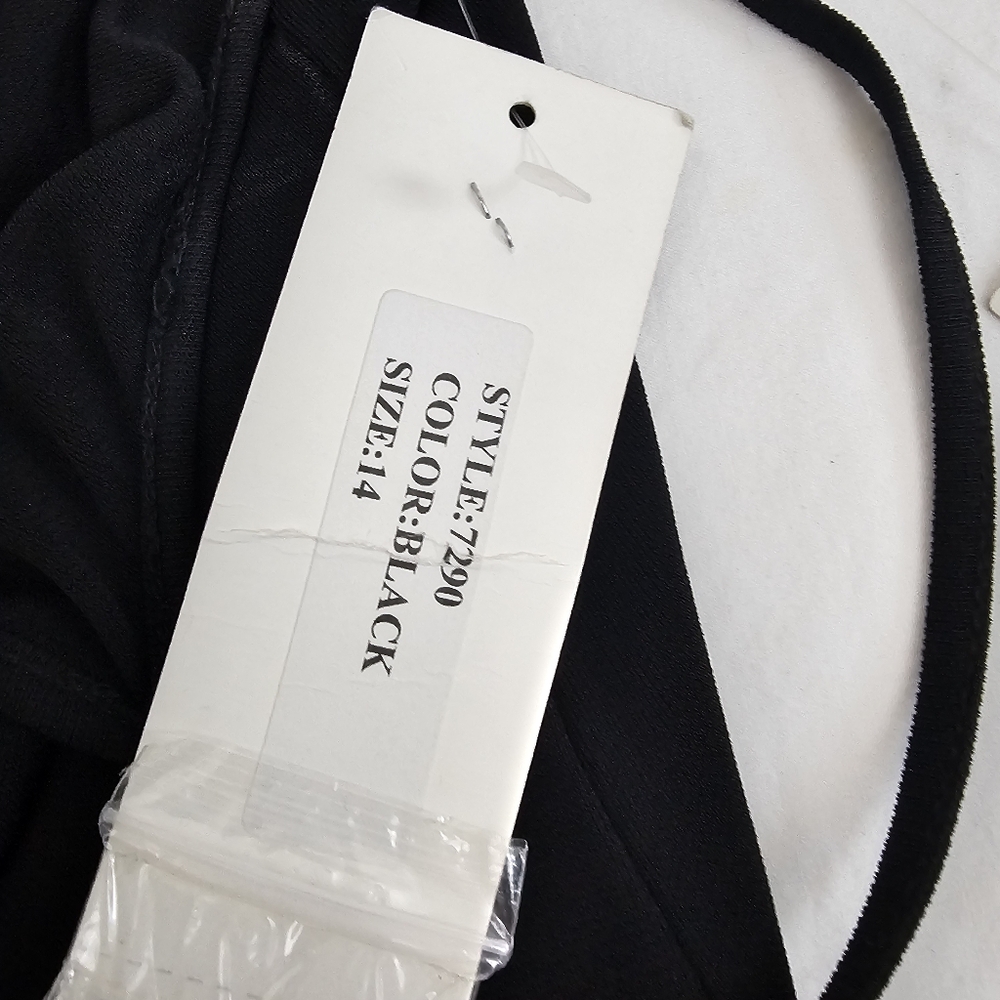 Rickie Freeman by Teri Jon Women's Black Silk Jewel Midi Dress Size 14 $440 MSRP - Picture 15 of 16